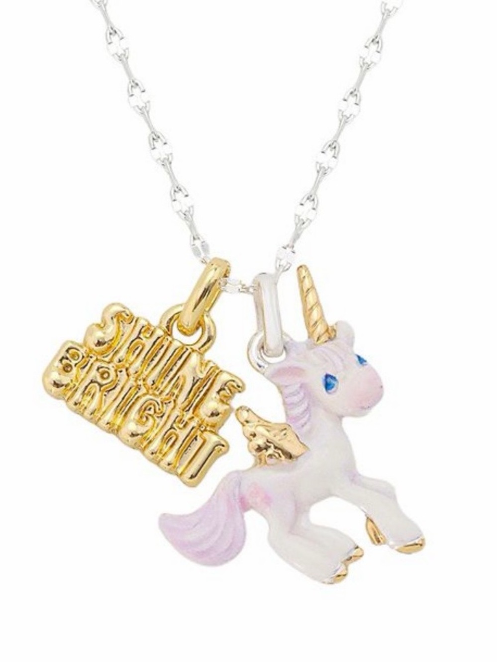Precious Moments Unicorn Necklace “Shine Bright” Fine Silver Plated NIB Viral